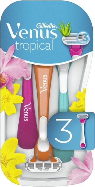 Бритвы Venus 3 Tropical одноразовые женские, 3 шт