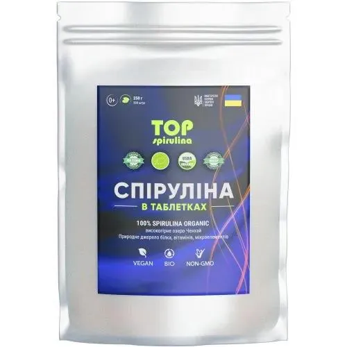 Спіруліна озера Ченхай TOP Spirulina в таблетках, 500 шт. (250 г)