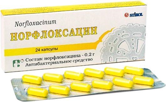 Норфлоксацин капсули по 200 мг №24 (12х2)