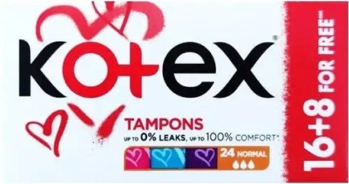 Тампоны гигиенические Kotex Normal, 16+8 шт