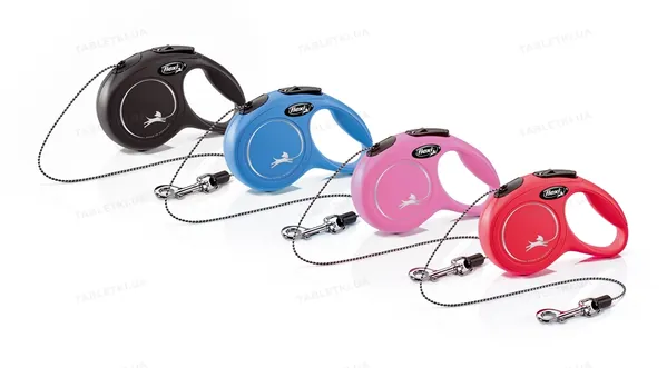 Повідець-рулетка Flexi New Classic CAT трос 3m/8кг чорний 23426