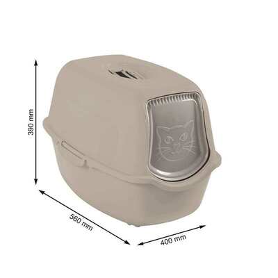 Туалет закрытый Rotho MyPet Cat Toilet Bailey ECO для кошек с фильтром, цвет капучино