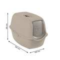 Туалет закрытый Rotho MyPet Cat Toilet Bailey ECO для кошек с фильтром, цвет капучино