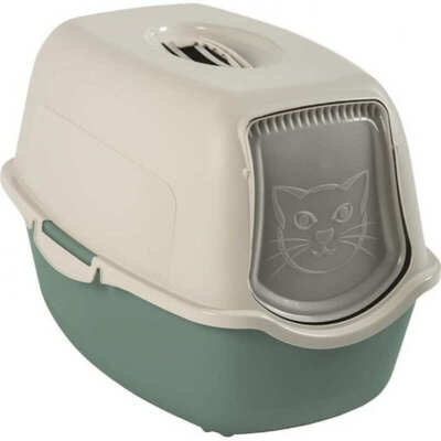Туалет закрытый Rotho MyPet Cat Toilet Bailey ECO для кошек с фильтром, цвет песочный/зеленый