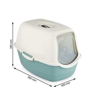 Туалет закрытый Rotho MyPet Cat Toilet Bailey ECO для кошек с фильтром, цвет песочный/зеленый