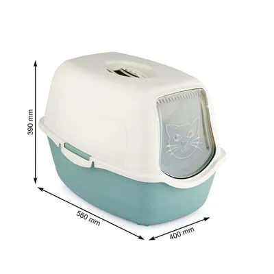 Туалет закритий Rotho MyPet Cat Toilet Bailey ECO для котів з фільтром, колір пісочний/зелений