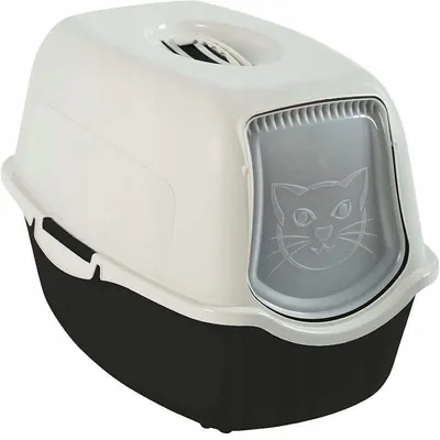 Туалет закритий Rotho MyPet Cat Toilet Bailey ECO для котів з фільтром, колір пісочний/чорний