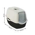 Туалет закритий Rotho MyPet Cat Toilet Bailey ECO для котів з фільтром, колір пісочний/чорний