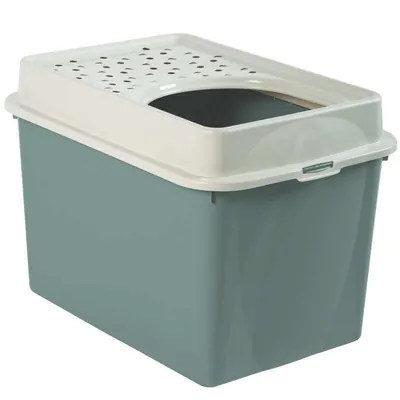 Туалет закритий Rotho MyPet Cat Toilet Berty ECO для котів з верхнім входом, колір зелений