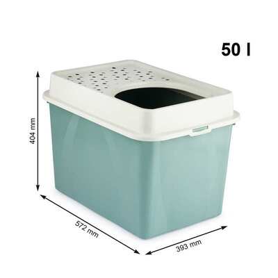 Туалет закритий Rotho MyPet Cat Toilet Berty ECO для котів з верхнім входом, колір зелений