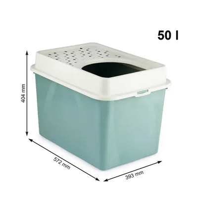 Туалет закритий Rotho MyPet Cat Toilet Berty ECO для котів з верхнім входом, колір зелений