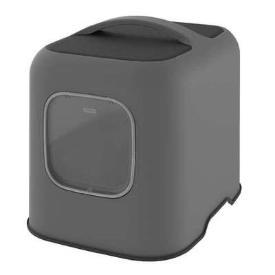 Туалет закрытый Rotho MyPet Cat Toilet Biala ECO для кошек с фильтром и совком в комплекте, цвет антрацит