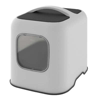 Туалет закрытый Rotho MyPet Cat Toilet Biala ECO для кошек с фильтром и совком в комплекте, цвет белый