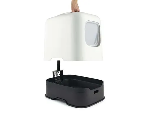 Туалет закритий Rotho MyPet Cat Toilet Biala ECO для котів з фільтром та совком у комплекті, колір білий