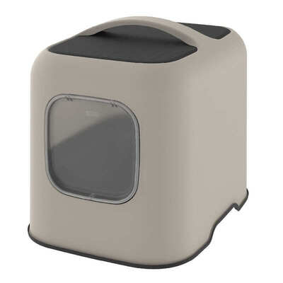 Туалет закрытый Rotho MyPet Cat Toilet Biala ECO для кошек с фильтром и совком в комплекте, цвет капучино