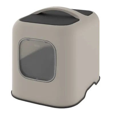 Туалет закритий Rotho MyPet Cat Toilet Biala ECO для котів з фільтром та совком у комплекті, колір капучино