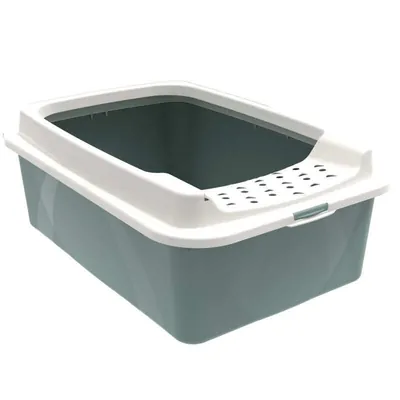 Туалет Rotho MyPet Cat Toilet Bonnie ECO відкритий для котів з рамкою, колір зелений