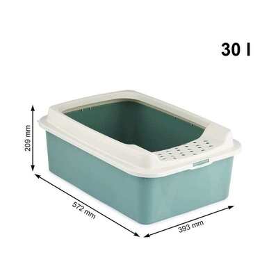 Туалет Rotho MyPet Cat Toilet Bonnie ECO открытый для кошек с рамкой, цвет зеленый