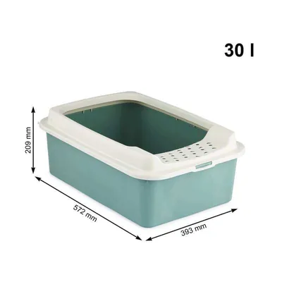 Туалет Rotho MyPet Cat Toilet Bonnie ECO відкритий для котів з рамкою, колір зелений