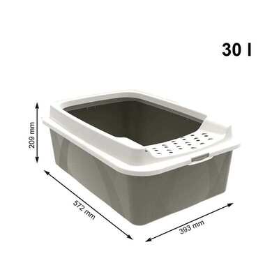 Туалет Rotho MyPet Cat Toilet Bonnie ECO відкритий для котів з рамкою, колір капучино