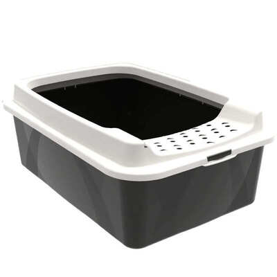 Туалет Rotho MyPet Cat Toilet Bonnie ECO открытый для кошек с рамкой, цвет черный