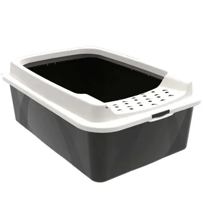 Туалет Rotho MyPet Cat Toilet Bonnie ECO відкритий для котів з рамкою, колір чорний