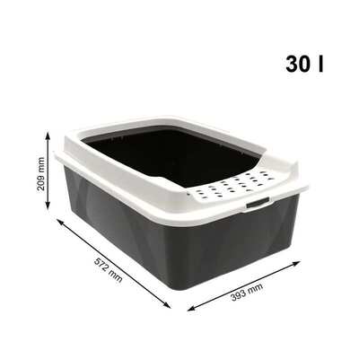 Туалет Rotho MyPet Cat Toilet Bonnie ECO відкритий для котів з рамкою, колір чорний