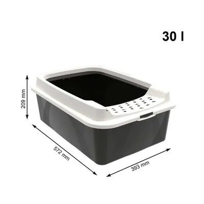 Туалет Rotho MyPet Cat Toilet Bonnie ECO відкритий для котів з рамкою, колір чорний