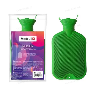Грілка гумова Medrull Rubber Hot Water bottle тип А-3 звичайна, 2 л