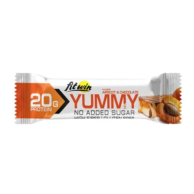 Батончик протеїновий FitWin YummY Bar з начинкою абрикос і шоколад, 12 штук по 55 г