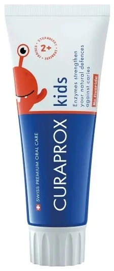 Зубна паста Curaprox Kids дитяча без фтору Полуниця 2+, 60 мл