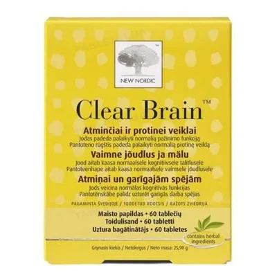 Комплекс New Nordic Clear Brain для покращення пам’яті таблетки №60