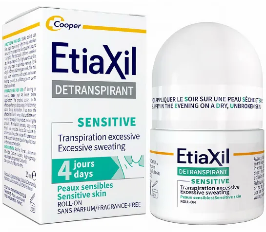 Дезодорант-антиперспірант кульковий Etiaxil Sensitive від підвищеного потовиділення для чутливої шкіри, 15 мл