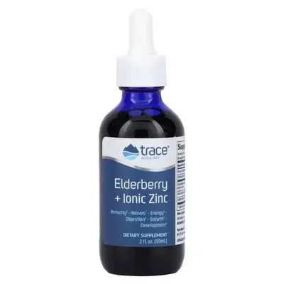 Бузина з іонним цинком Trace Minerals Elderberry + Ionic Zinc у краплях, 59 мл