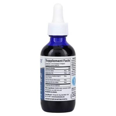 Бузина с ионным цинком Trace Minerals Elderberry + Ionic Zinc в каплях, 59 мл