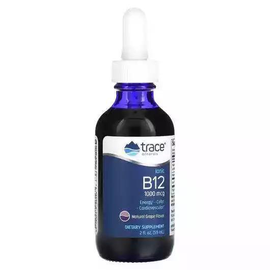 Вітамін B12 іонний Trace Minerals Ionic B12 1000 мкг зі смаком винограду у краплях, 59 мл