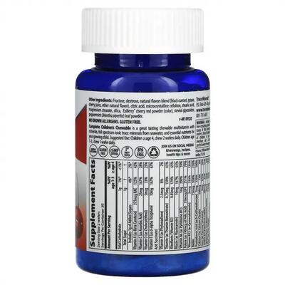 Витаминно-минеральный комплекс для детей Trace Minerals Complete Multi Children's Chewable со вкусом вишни, 60 жевательных таблеток