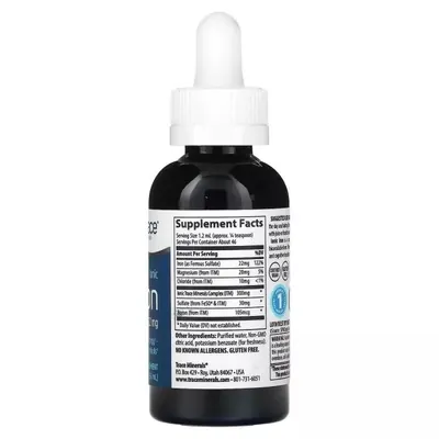 Залізо іонізоване Trace Minerals Ionic Iron 22 мг у краплях, 59 мл