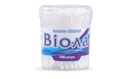 Ватні палички Віола в круглій банці, 100 штук