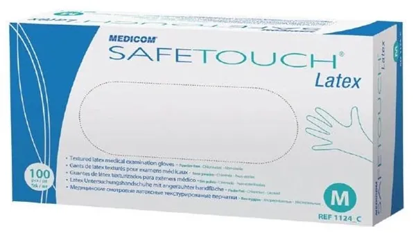 Рукавички оглядові Medicom SafeTouch латексні неопудрені, розмір М, нестерильні, 1 пара