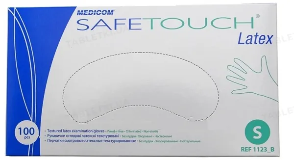 Рукавички оглядові Medicom Safe-Touch латексні неопудрені, розмір S, нестерильні, 1 пара