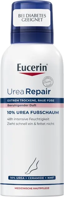 Пінка для ніг Eucerin Urea Repair 10% зволожуюча для сухої та дуже сухої шкіри, 150 мл