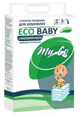 Пелюшки MyCo Eco Baby одноразові гігієнічні 60 х 90 см, 5 шт