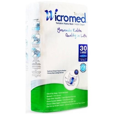 Подгузники для взрослых Wicromed Textile Large (100-150 см), 30 штук