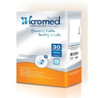 Подгузники для взрослых Wicromed Textile Medium (85-125 см), 30 штук