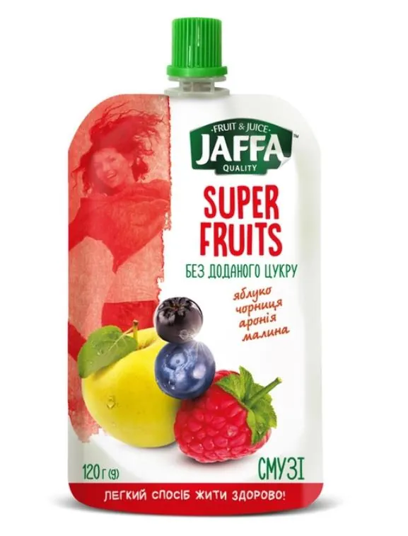 Смузі фруктове Jaffa яблуко, чорниця, аронія, малина, 120 г