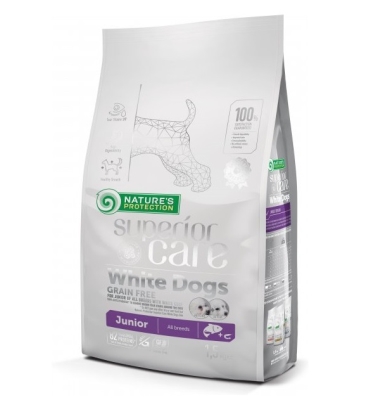 Корм сухой Nature's Protection White Dogs Grain Free Salmon Junior All Breed для собак, 1,5 кг