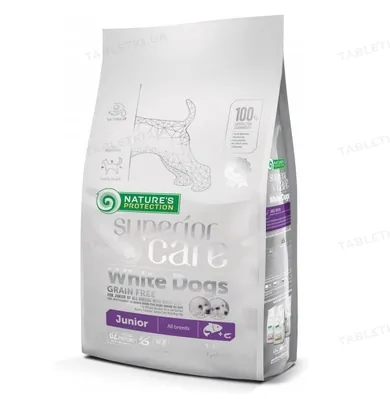 Корм сухий Nature's Protection White Dogs Grain Free Salmon Junior All Breed для собак, 1,5 кг