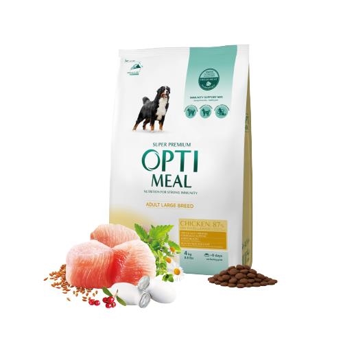 Корм сухой Optimeal для собак больших пород со вкусом курицы, 4 кг