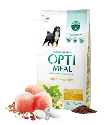 Корм сухий Optimeal для собак  великих порід зі смаком курки, 1,5 кг
